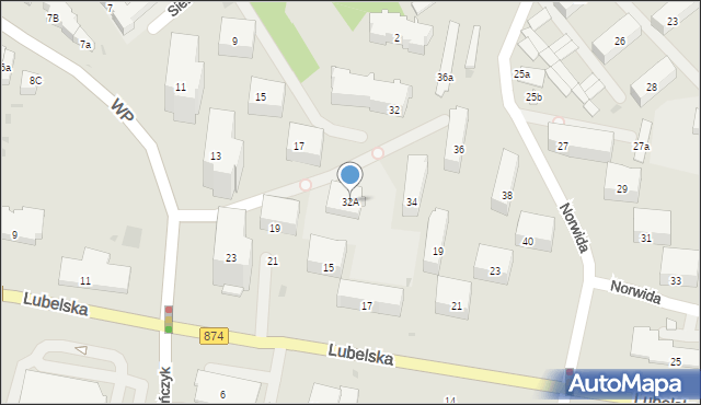 Puławy, Norwida Cypriana Kamila, 32A, mapa Puław