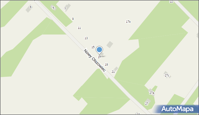 Pysznica, Nowy Olszowiec, 17, mapa Pysznica