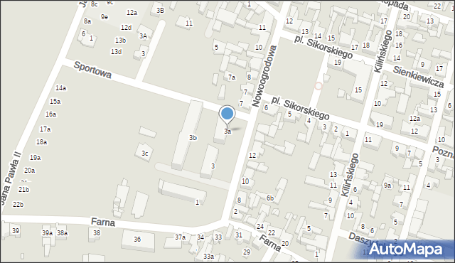 Pyzdry, Nowoogrodowa, 3a, mapa Pyzdry