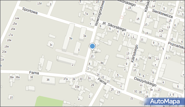 Pyzdry, Nowoogrodowa, 6A, mapa Pyzdry