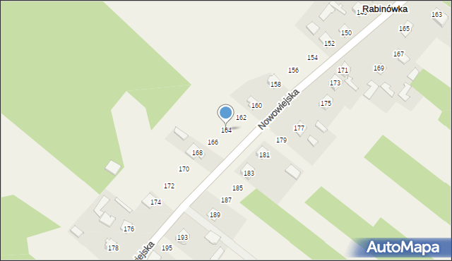 Rabinówka, Nowowiejska, 164, mapa Rabinówka