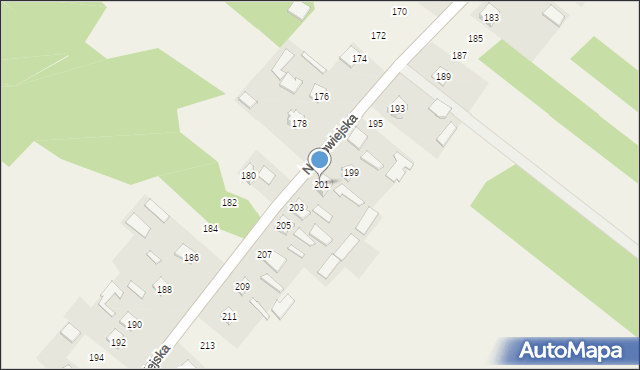 Rabinówka, Nowowiejska, 201, mapa Rabinówka