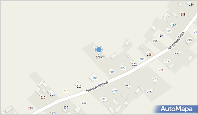 Rabinówka, Nowowiejska, 206a, mapa Rabinówka