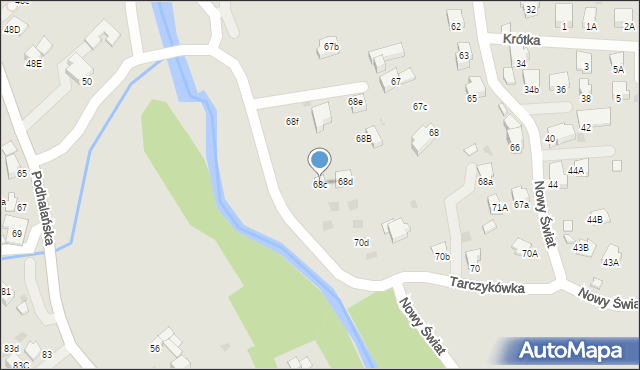 Rabka-Zdrój, Nowy Świat, 68c, mapa Rabka-Zdrój