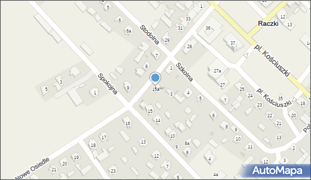 Raczki, Nowe Osiedle, 15a, mapa Raczki