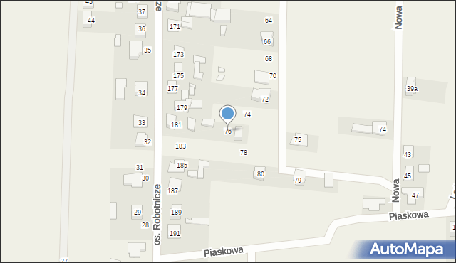 Radłów, Nowa, 76, mapa Radłów