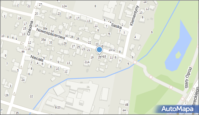 Radom, Nowospacerowa, 15, mapa Radomia