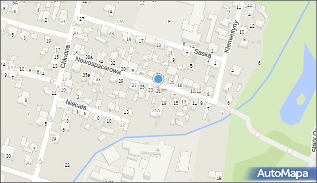 Radom, Nowospacerowa, 21, mapa Radomia