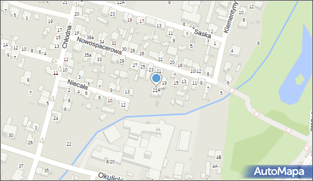 Radom, Nowospacerowa, 21A, mapa Radomia