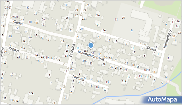 Radom, Nowospacerowa, 36, mapa Radomia