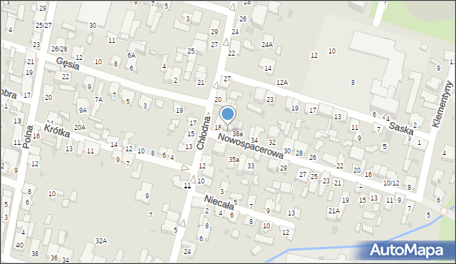 Radom, Nowospacerowa, 38, mapa Radomia