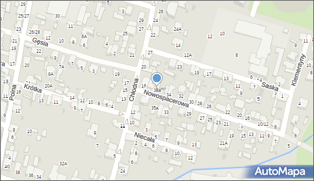 Radom, Nowospacerowa, 38a, mapa Radomia