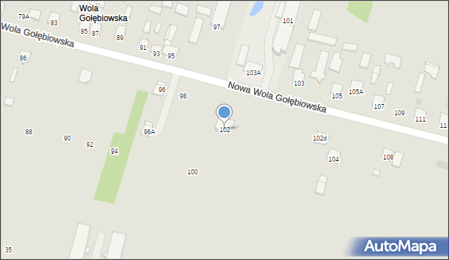 Radom, Nowa Wola Gołębiowska, 102, mapa Radomia