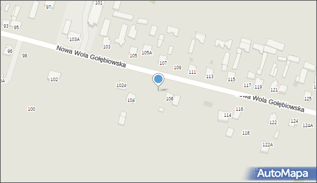 Radom, Nowa Wola Gołębiowska, 106A, mapa Radomia