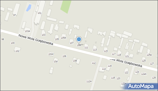Radom, Nowa Wola Gołębiowska, 109, mapa Radomia
