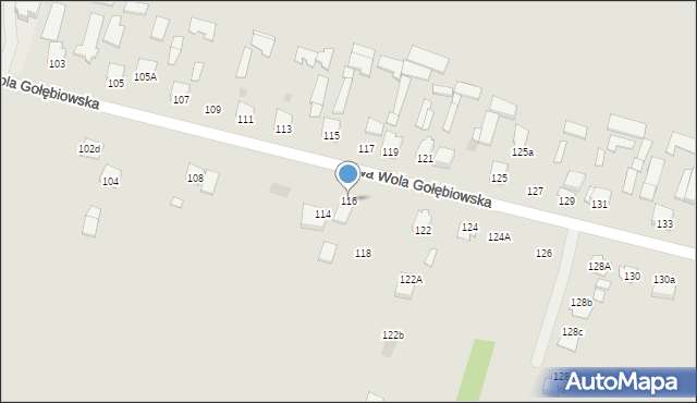 Radom, Nowa Wola Gołębiowska, 116, mapa Radomia