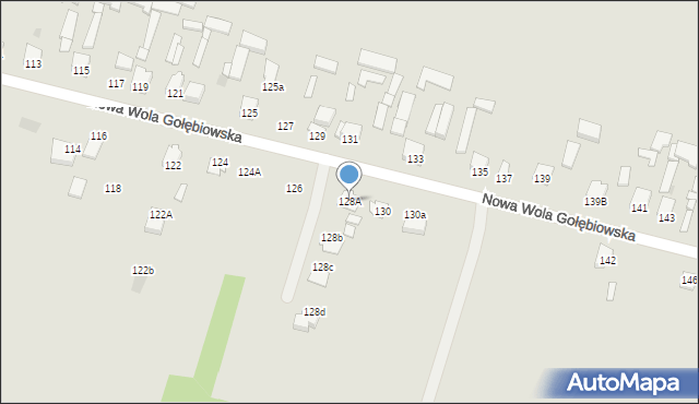 Radom, Nowa Wola Gołębiowska, 128A, mapa Radomia