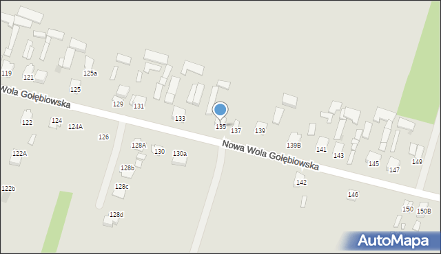 Radom, Nowa Wola Gołębiowska, 135, mapa Radomia