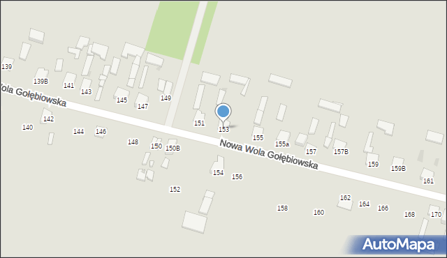Radom, Nowa Wola Gołębiowska, 153, mapa Radomia