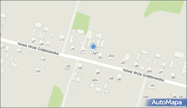 Radom, Nowa Wola Gołębiowska, 179, mapa Radomia