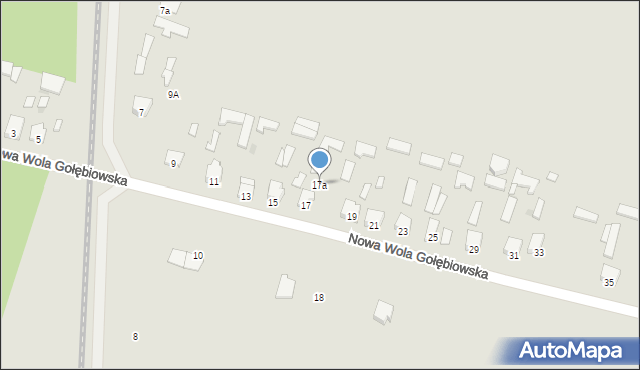 Radom, Nowa Wola Gołębiowska, 17a, mapa Radomia