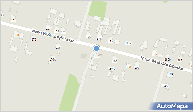 Radom, Nowa Wola Gołębiowska, 182, mapa Radomia