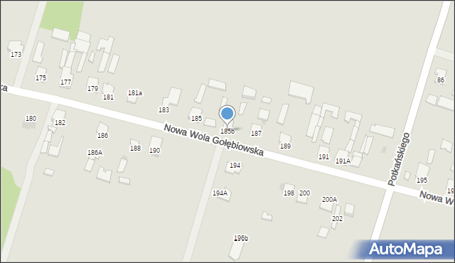Radom, Nowa Wola Gołębiowska, 185b, mapa Radomia