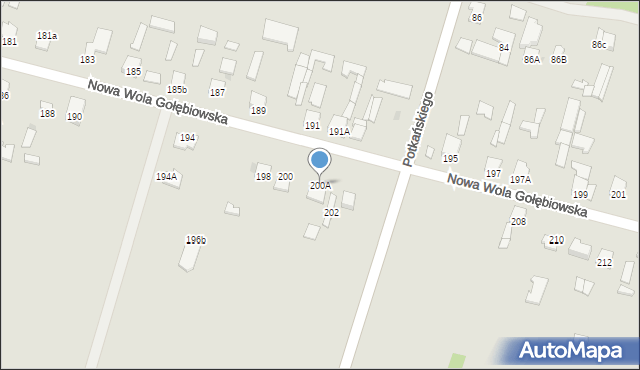 Radom, Nowa Wola Gołębiowska, 200A, mapa Radomia