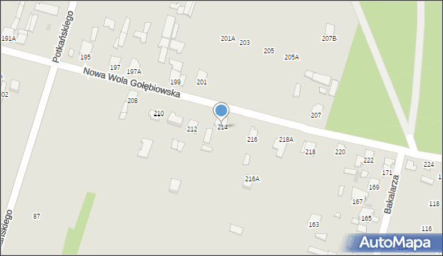 Radom, Nowa Wola Gołębiowska, 214, mapa Radomia