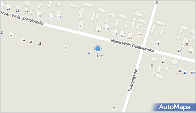 Radom, Nowa Wola Gołębiowska, 34, mapa Radomia