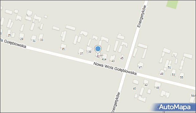 Radom, Nowa Wola Gołębiowska, 41, mapa Radomia