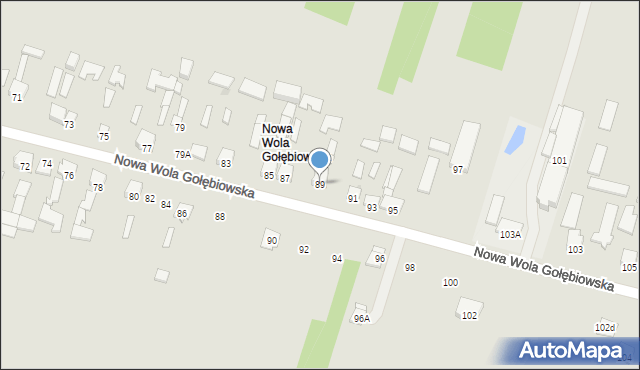 Radom, Nowa Wola Gołębiowska, 89, mapa Radomia