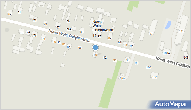 Radom, Nowa Wola Gołębiowska, 90, mapa Radomia