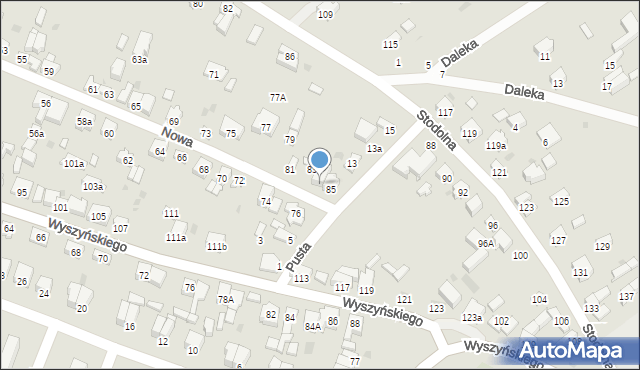 Radomsko, Nowa, 83a, mapa Radomsko