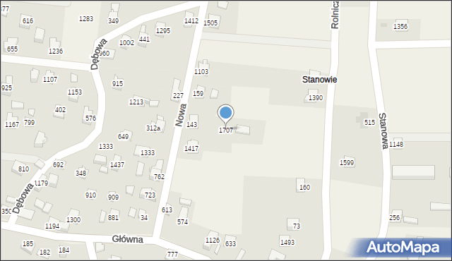 Radziechowy, Nowa, 1707, mapa Radziechowy