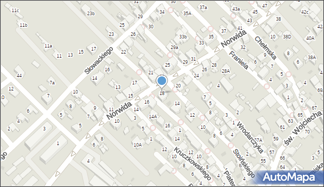 Radzionków, Norwida Cypriana Kamila, 18, mapa Radzionków