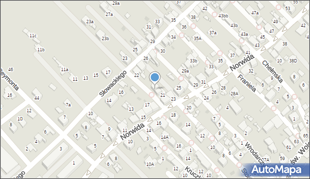 Radzionków, Norwida Cypriana Kamila, 21a, mapa Radzionków