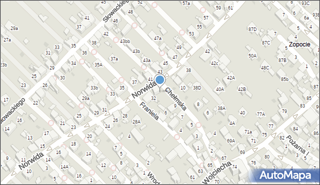 Radzionków, Norwida Cypriana Kamila, 34, mapa Radzionków