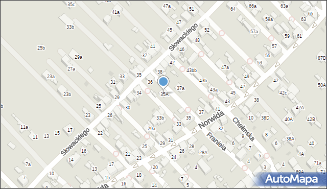 Radzionków, Norwida Cypriana Kamila, 35A, mapa Radzionków