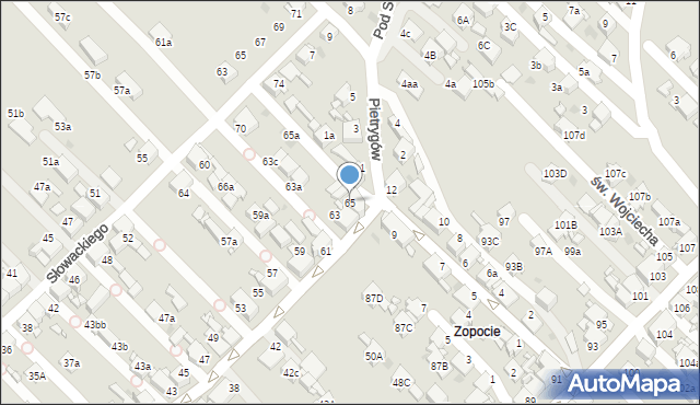 Radzionków, Norwida Cypriana Kamila, 65, mapa Radzionków