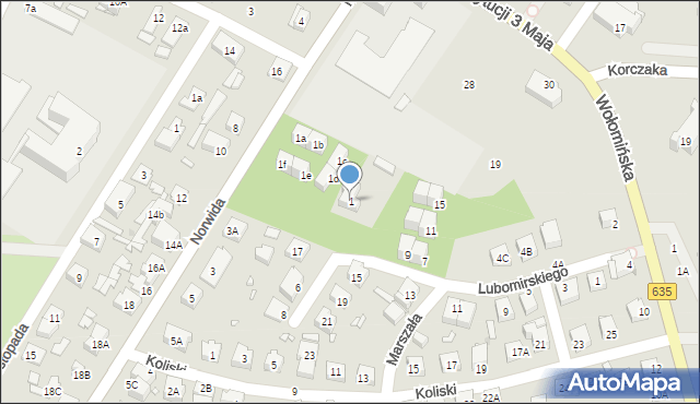 Radzymin, Norwida Cypriana Kamila, 1, mapa Radzymin