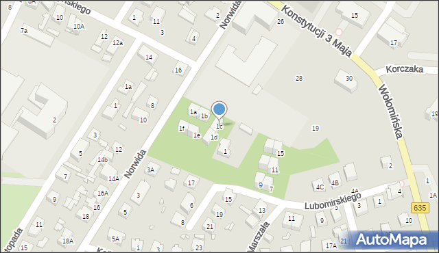 Radzymin, Norwida Cypriana Kamila, 1c, mapa Radzymin