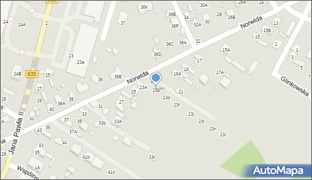 Radzymin, Norwida Cypriana Kamila, 23b, mapa Radzymin