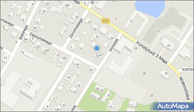 Radzymin, Norwida Cypriana Kamila, 4, mapa Radzymin