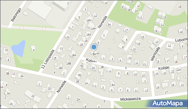 Radzymin, Norwida Cypriana Kamila, 5A, mapa Radzymin