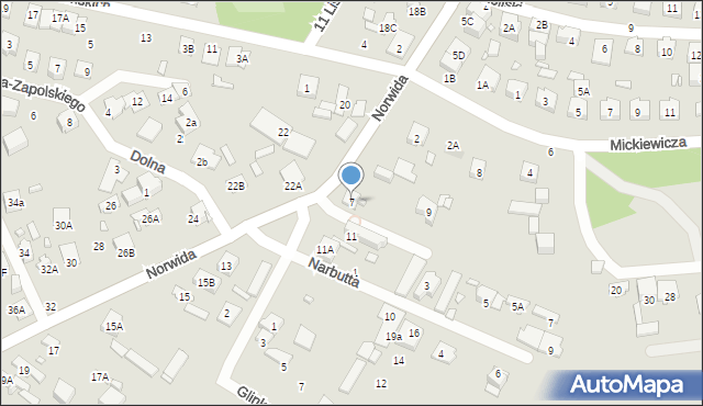 Radzymin, Norwida Cypriana Kamila, 7, mapa Radzymin
