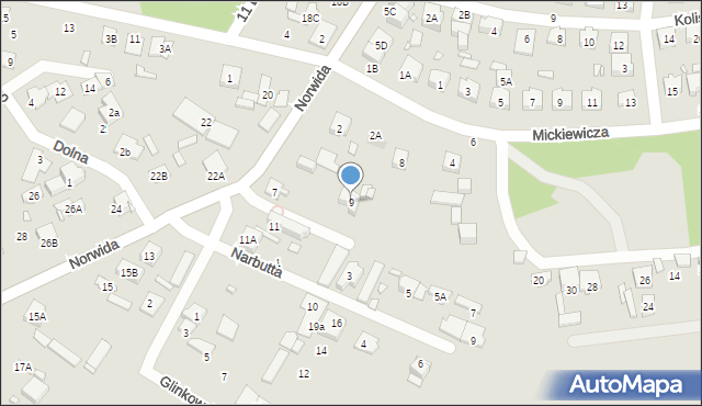 Radzymin, Norwida Cypriana Kamila, 9, mapa Radzymin