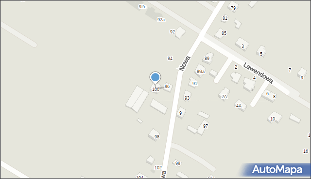 Radzymin, Nowa, 100, mapa Radzymin