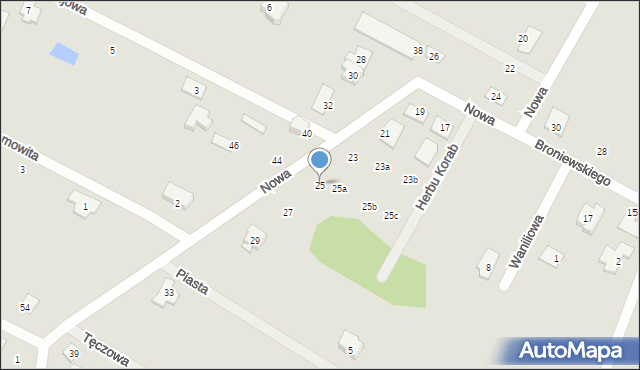 Radzymin, Nowa, 25, mapa Radzymin