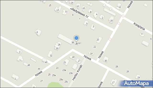Radzymin, Nowa, 26, mapa Radzymin